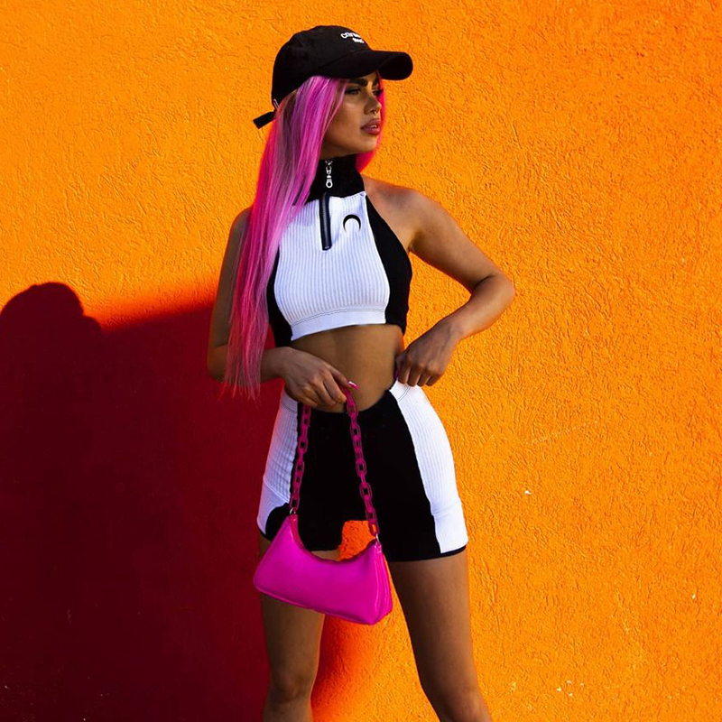 Nstahot Fashion Two-Piece Halter Vest Female European And American Hot Girl Style Slim Cropped Slacks Ins Suit