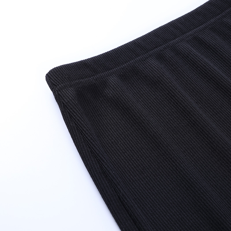 Simple Black Two-Piece Halterneck Vest Women