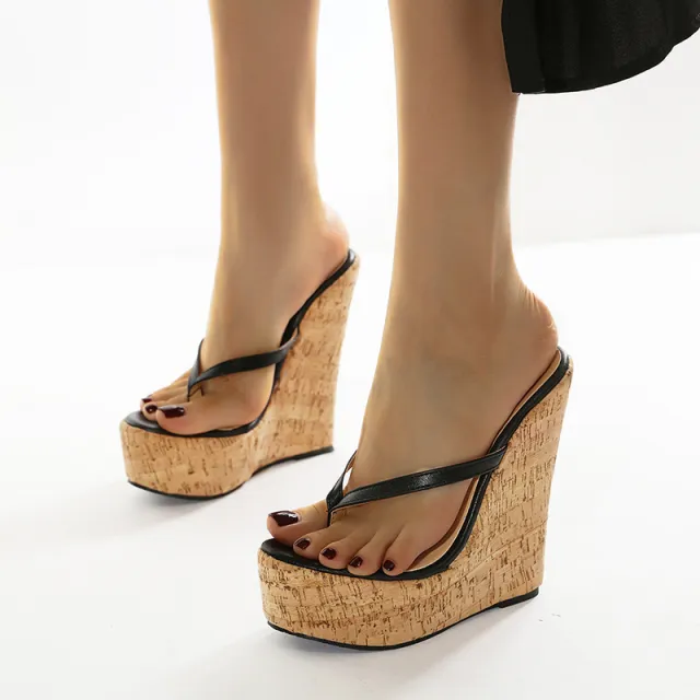 European And American Style Simple High Heeled Foam Sole Sandals Black - Shop at LoveMi