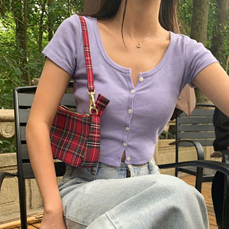 Europe And The United States Spring Fashion Women's New U-neck Cardigan Slim And Navel All-match