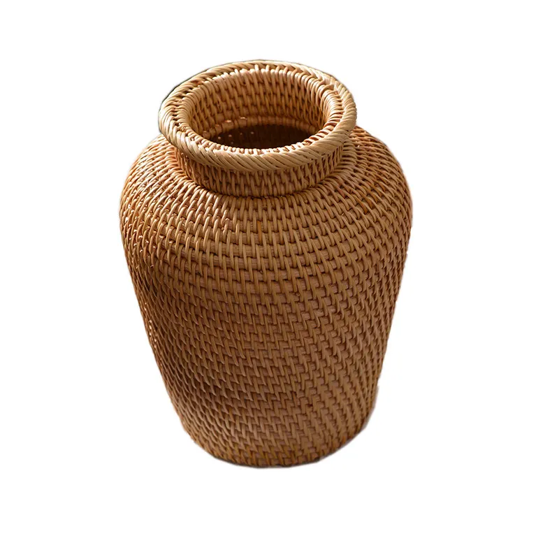 Rattan Woven Ornaments Floral Dry Vases Creative Vases Decorative Tabletop Flower Baskets – image 5