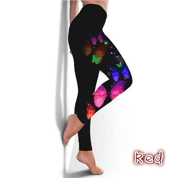 Butterfly Digital Printing Sports Yoga Fitness Slim Leggings 5 - Shop at LoveMi