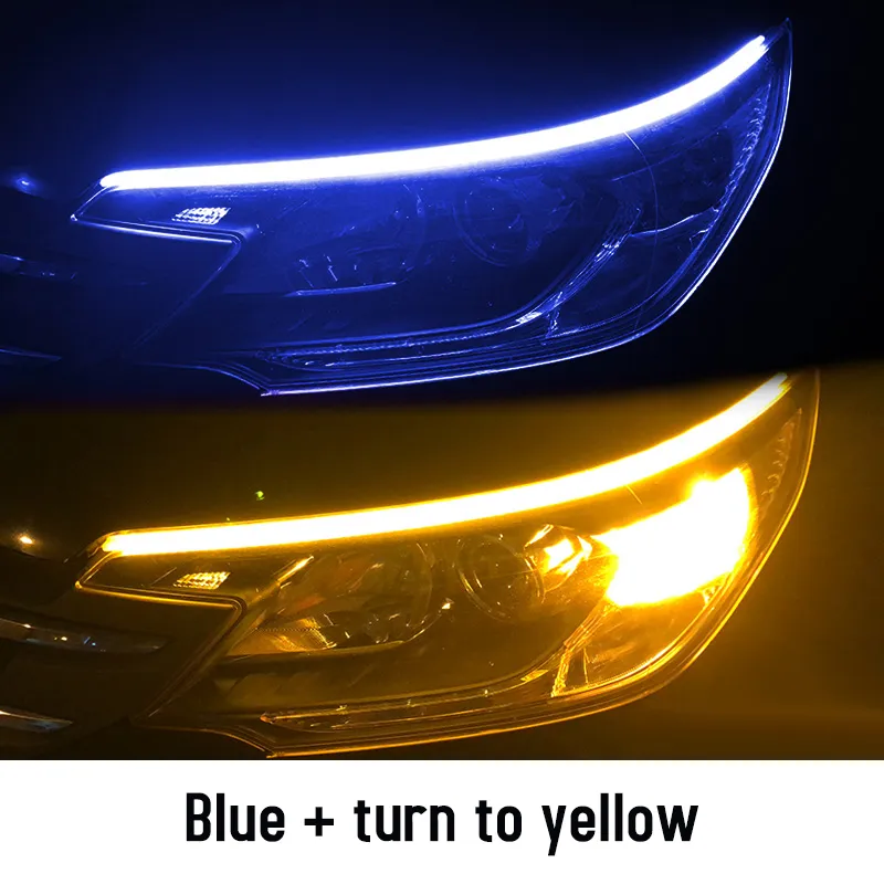 Led DRL Car Daytime Running Lights Flexible Waterproof Auto Turn Signal Yellow Brake Side Headlights Light Car Accessories – image 7