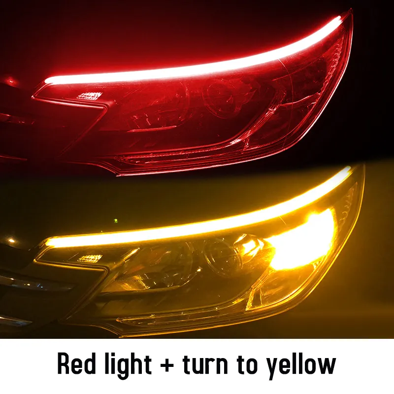 Led DRL Car Daytime Running Lights Flexible Waterproof Auto Turn Signal Yellow Brake Side Headlights Light Car Accessories – image 8