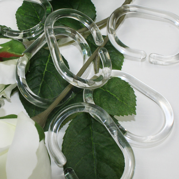 Transparent C-Shaped Shower Curtain Rod Hanging Ring Hook