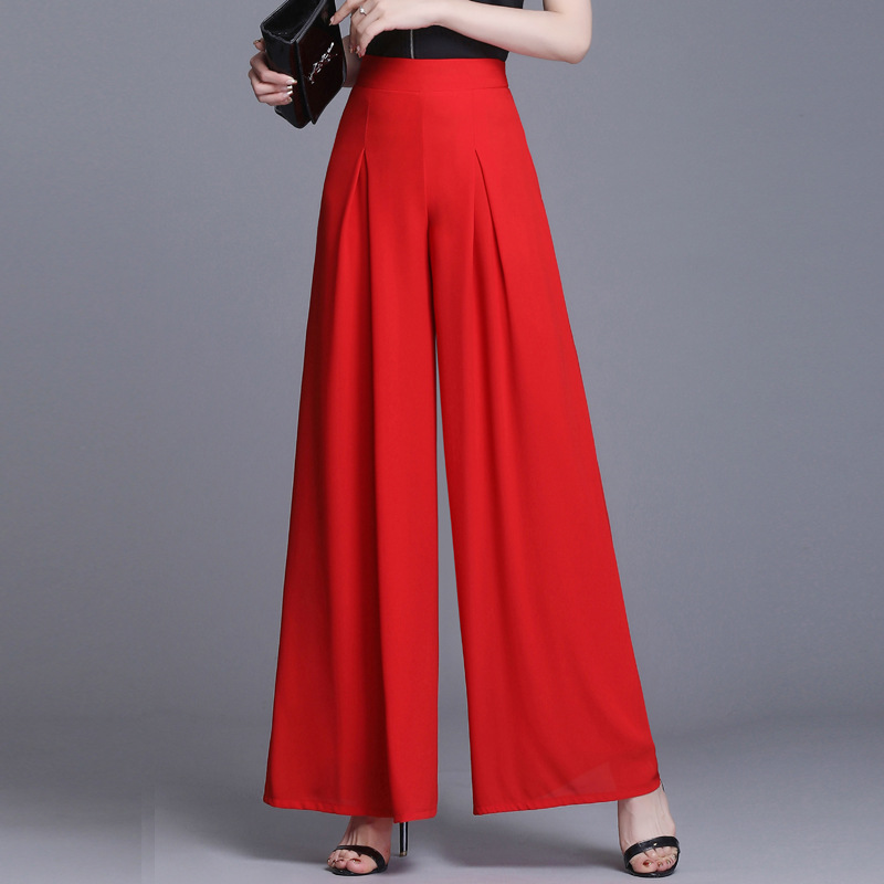 New Style Draped Pleated High Waisted Loose Casual Pants Fat Leg Pants