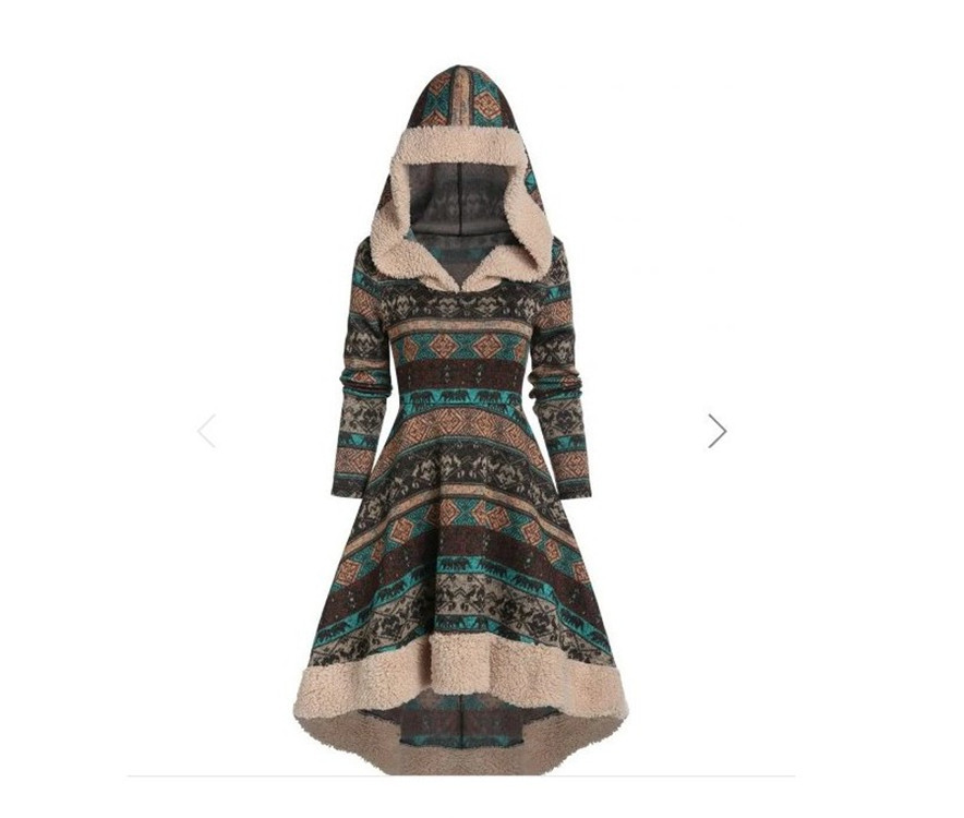 Ladies Fashion Casual Long Sleeve Hooded Dress
