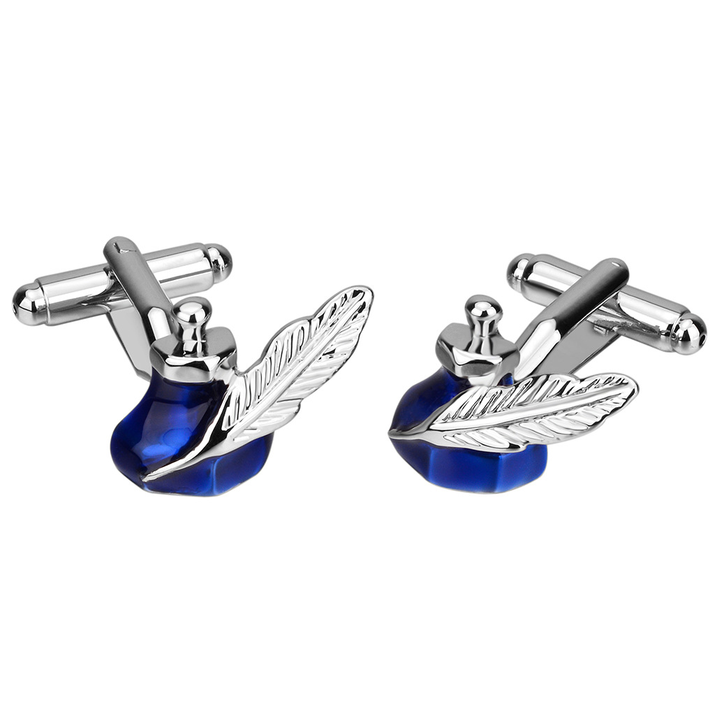 Copper Enamel Leaf Cufflinks, picture 4 of 4