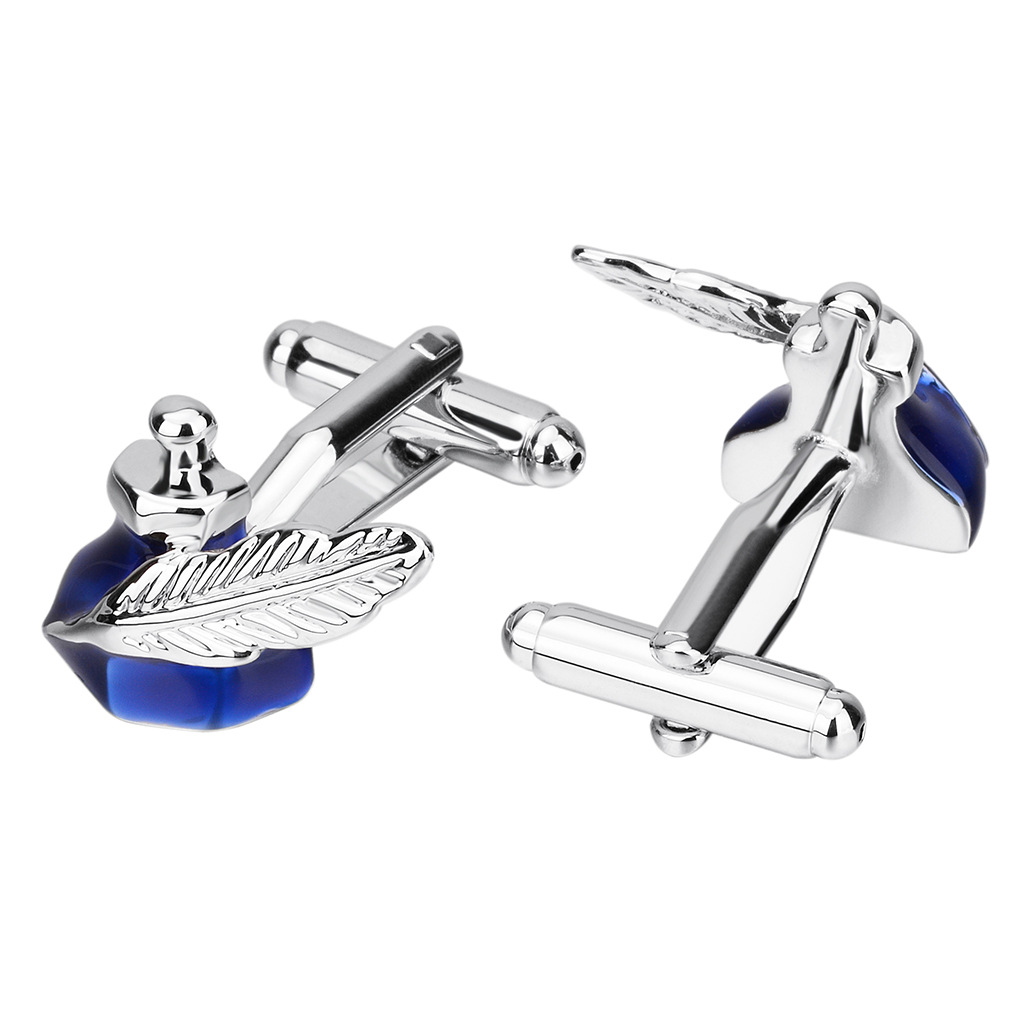Copper Enamel Leaf Cufflinks, picture 2 of 4