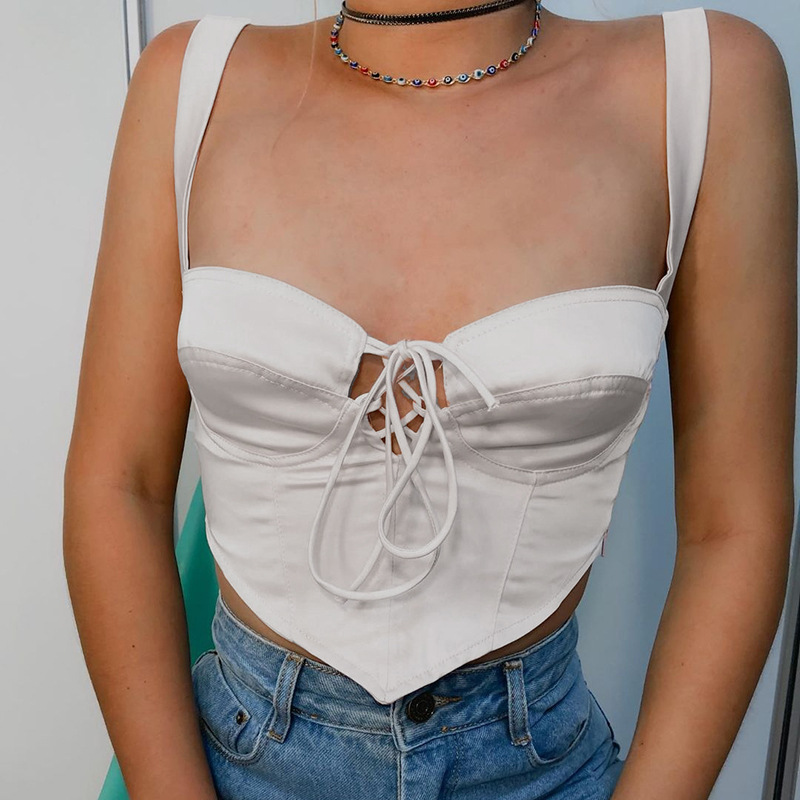 Pure Color Strappy Vest Europe And America