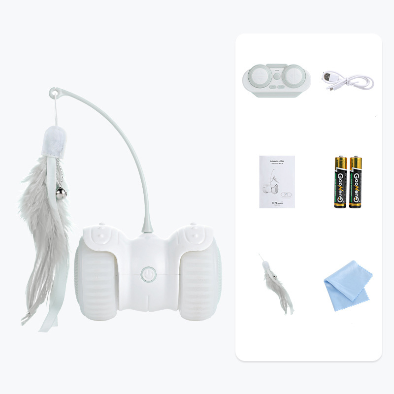 USB Charging Cat Remote Control Feather Smart Electric Balance Car Funny Cat Toy Electronic Pet Cat Toy Smart Cat Teaser Playing — foto 8