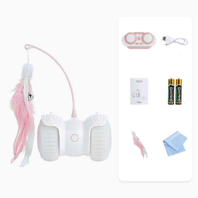 USB Charging Cat Remote Control Feather Smart Electric Balance Car Funny Cat Toy Electronic Pet Cat Toy Smart Cat Teaser Playing — foto 2
