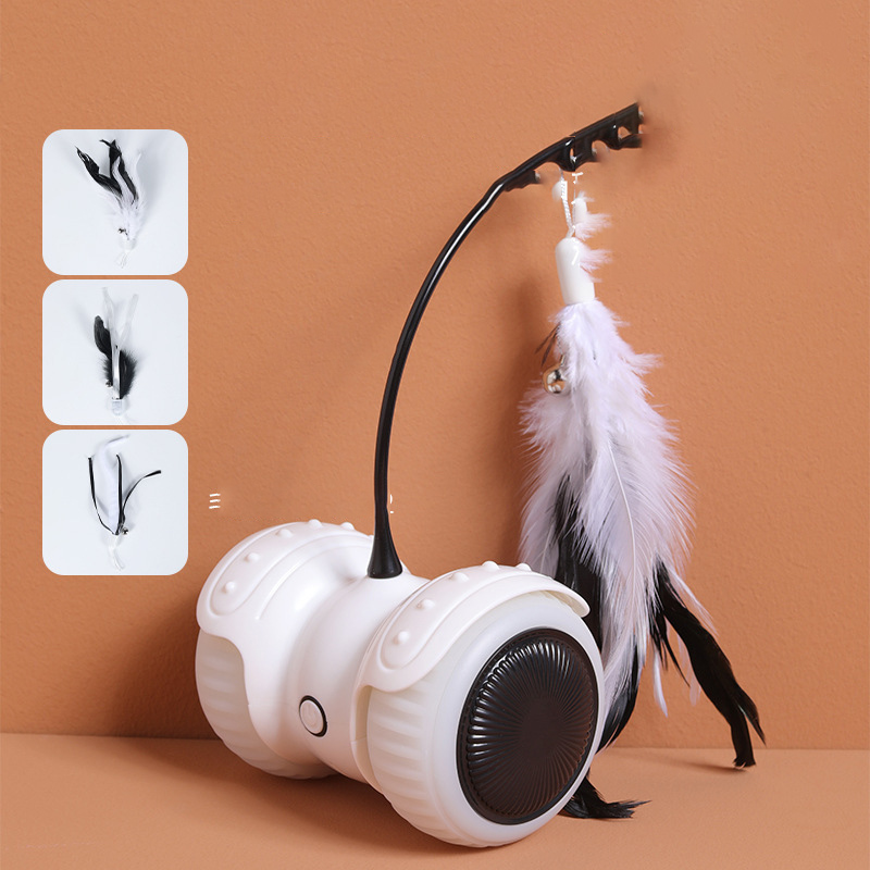 USB Charging Cat Remote Control Feather Smart Electric Balance Car Funny Cat Toy Electronic Pet Cat Toy Smart Cat Teaser Playing — foto 5