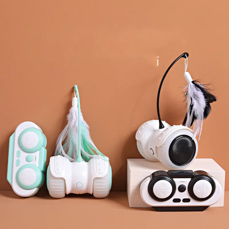 USB Charging Cat Remote Control Feather Smart Electric Balance Car Funny Cat Toy Electronic Pet Cat Toy Smart Cat Teaser Playing