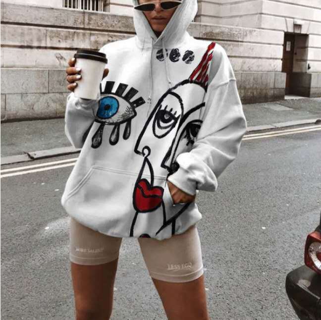 Women's Long-Sleeved Hooded Pullover Sweater