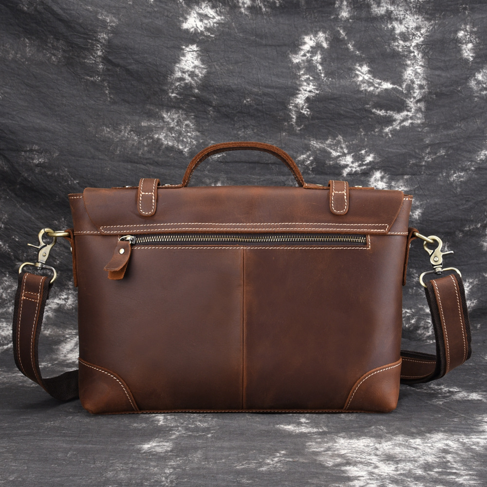 Title 5, Leather Retro Mens Bag Briefcase Single Should...