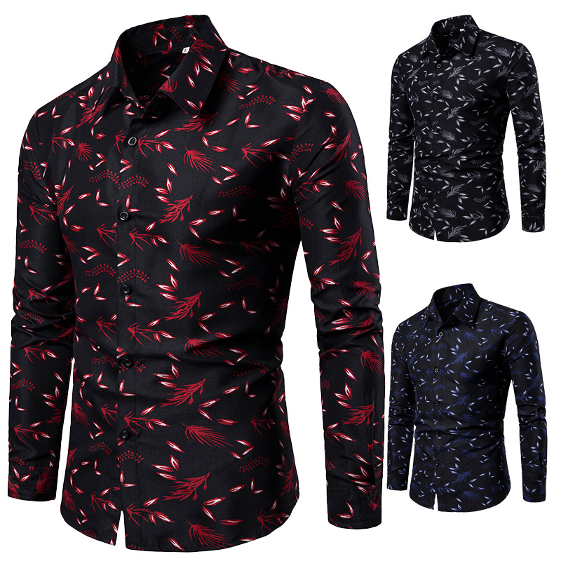 New Style Long Sleeved Shirts Men's Printed Shirts Men's Tops