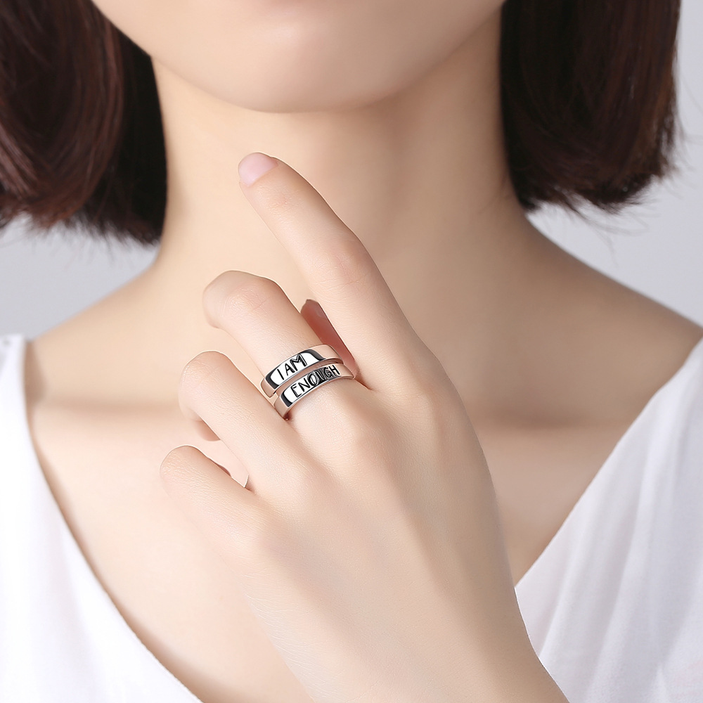 Sterling Silver Wrapped One Circle Half Letter Ring