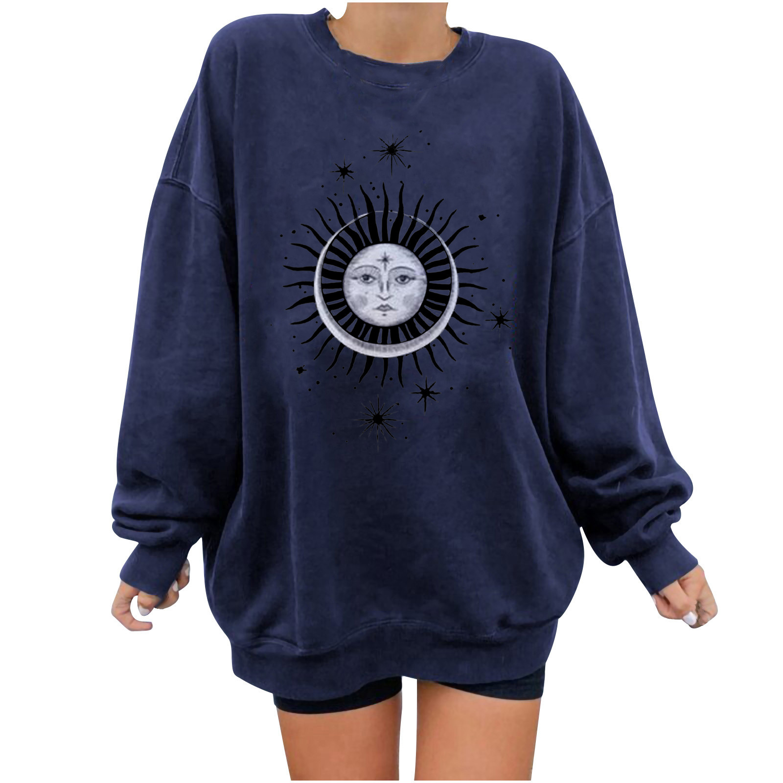 Title 3, European And American Printed Loose Sweatshirt