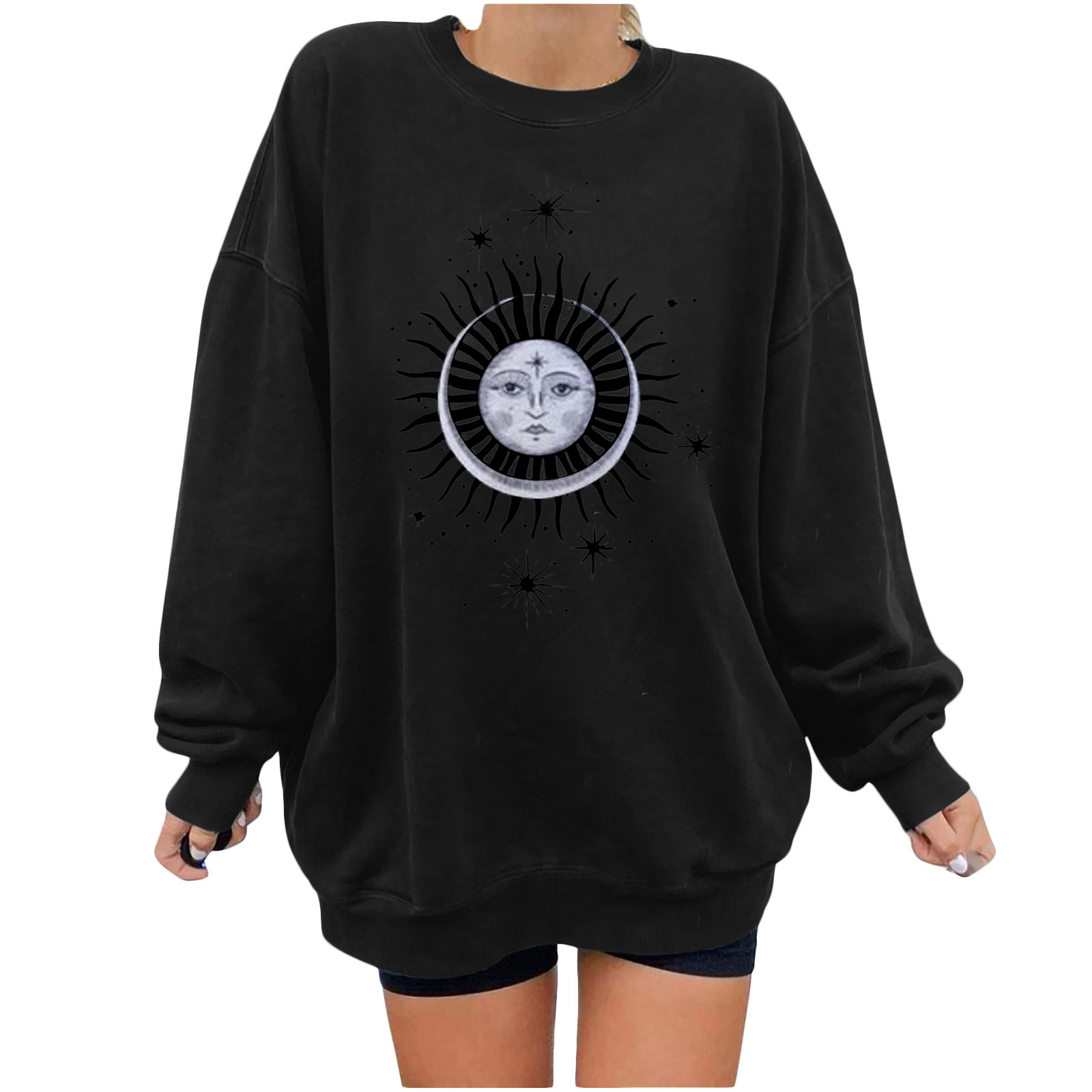 Title 4, European And American Printed Loose Sweatshirt