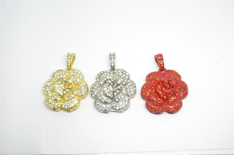 Diamond-studded Metal Rose Flower Rhododendron Crystal Jewelry USB  Drive 4
