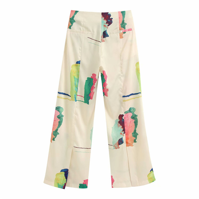 Title 1, Dames Casual Broek met Print Nieuwe Rechte Pijp...