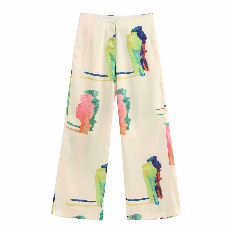 Title 4, Dames Casual Broek met Print Nieuwe Rechte Pijp...