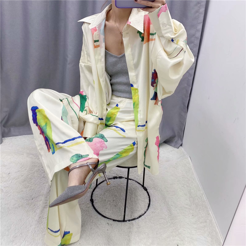 Women's Printed Casual Pants With New Straight Leg Pants