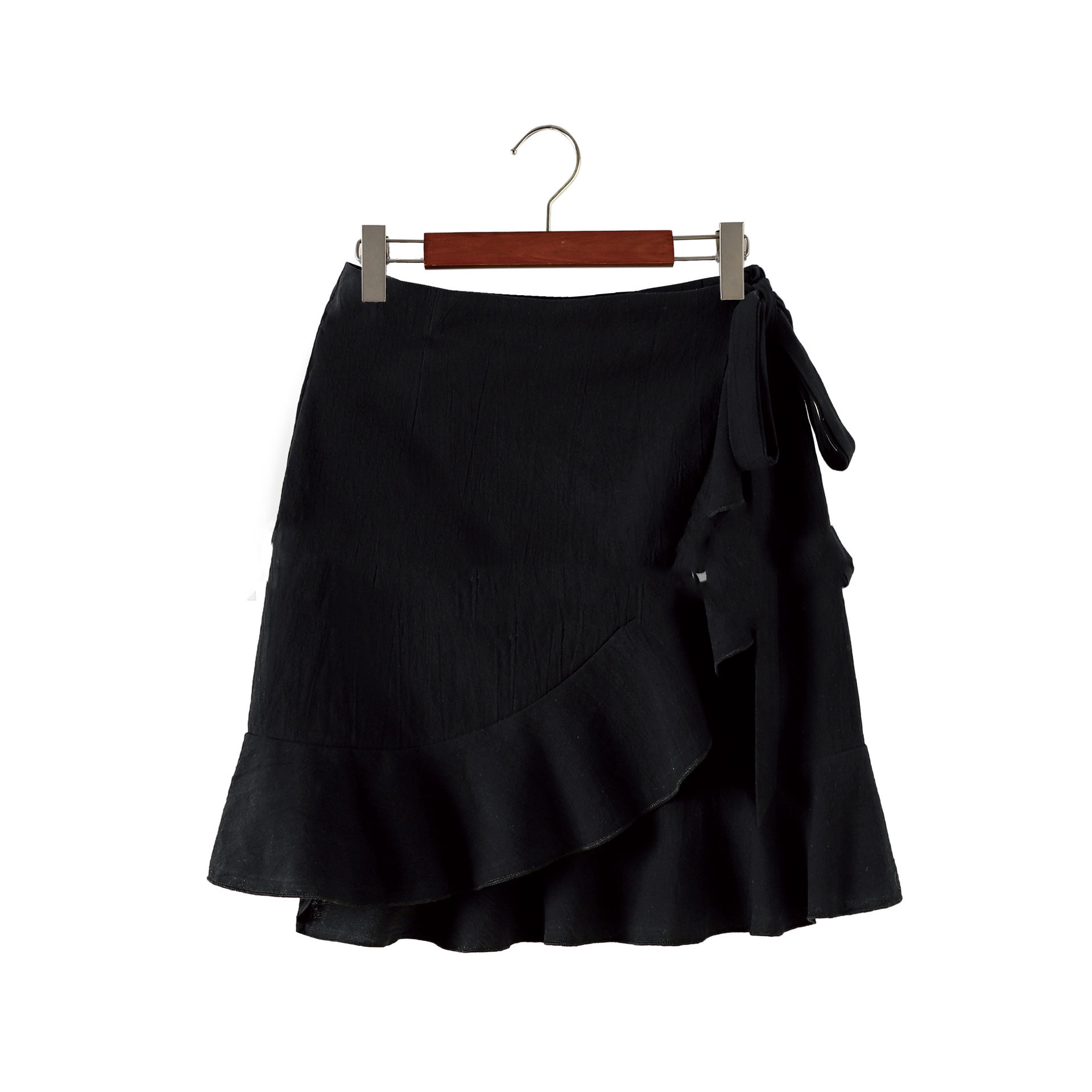 Leopard Print Irregular Ruffled Midi Skirt