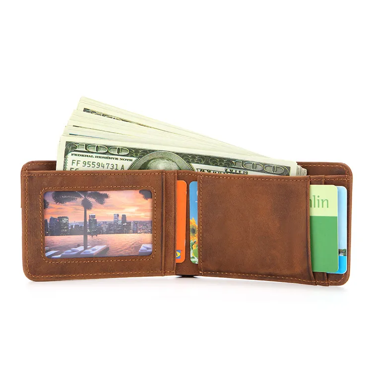 European and American RFID Men's Leather Wallet – image 2