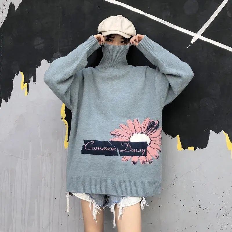 Title 1, Urtleneck Sweater Loose And Versatile Mid-Lengt...