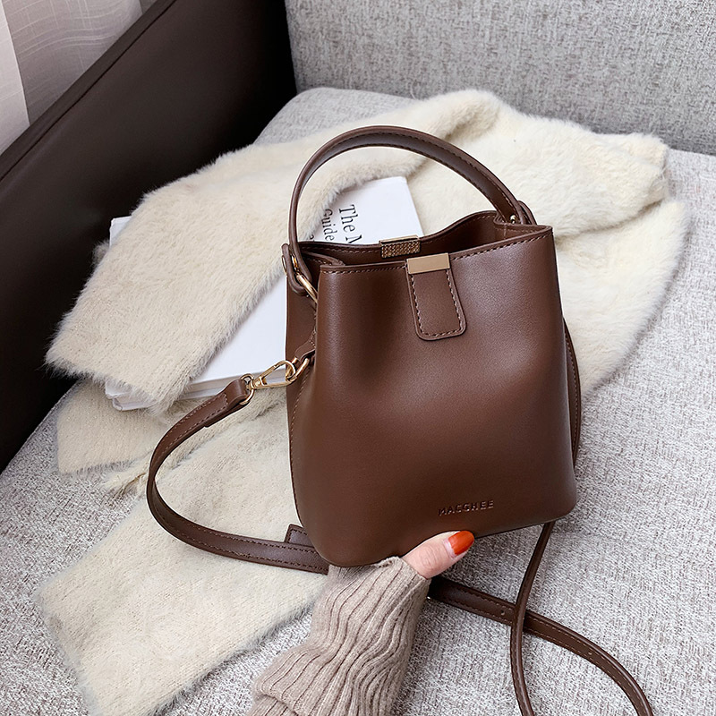 Simple One shoulder Messenger Handbag Coffee - Shop at LoveMi
