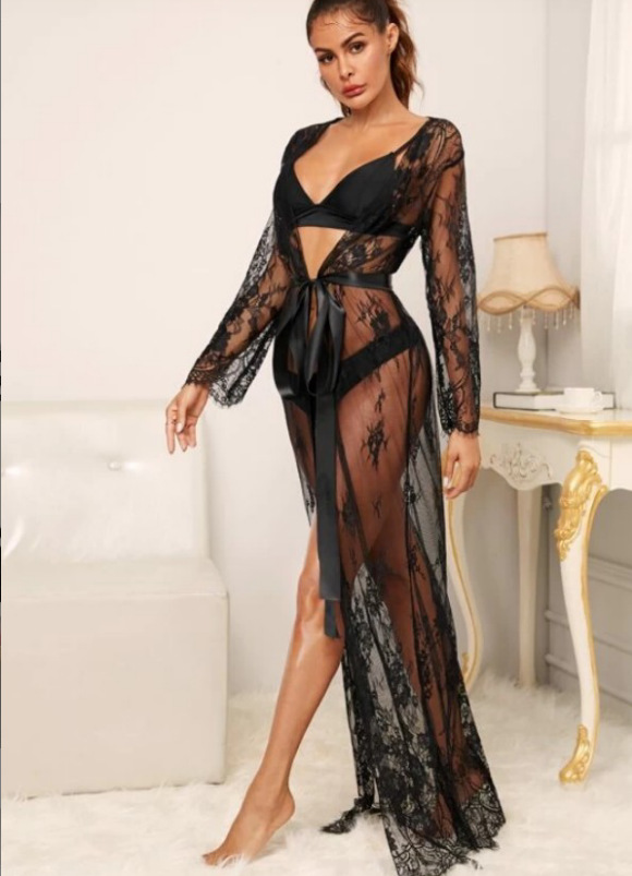 Title 3, Women Long Sleeve Lace Dress Fashion Solid Sexy...