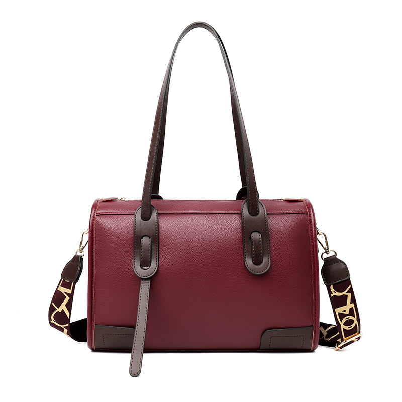 New Fashion Wide Shoulder Strap Large Capacity Contrast Color Portable Messenger Bag