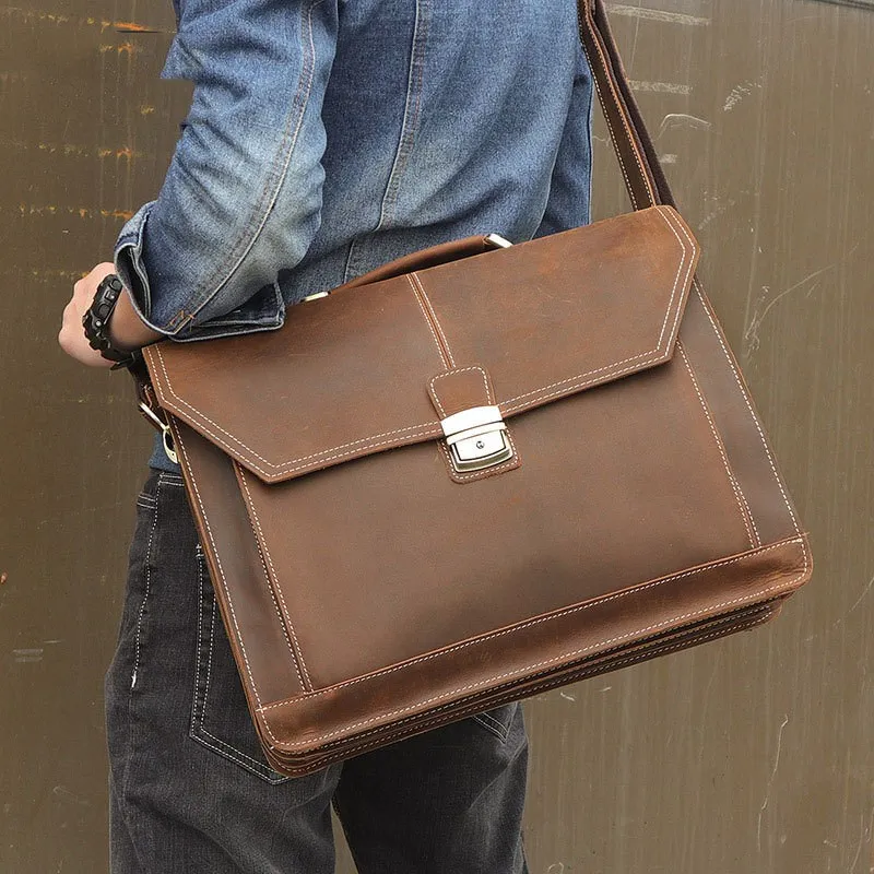 Detailed view of the leather texture and stitching