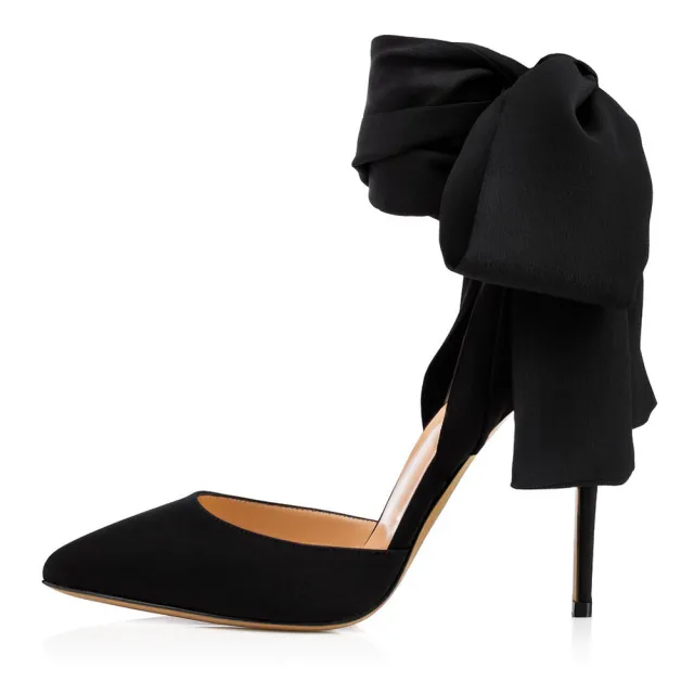 Explosive Pointed Sardinian Cross Bow High Heels Black - Shop at LoveMi
