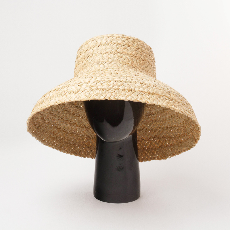 Retro Flat Top Ladies Outdoor Sunshade Straw Hat