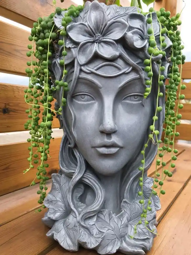 Goddess Head Greek Large Succulents Large Caliber Creative Nordic Venus Statue Balcony Decoration