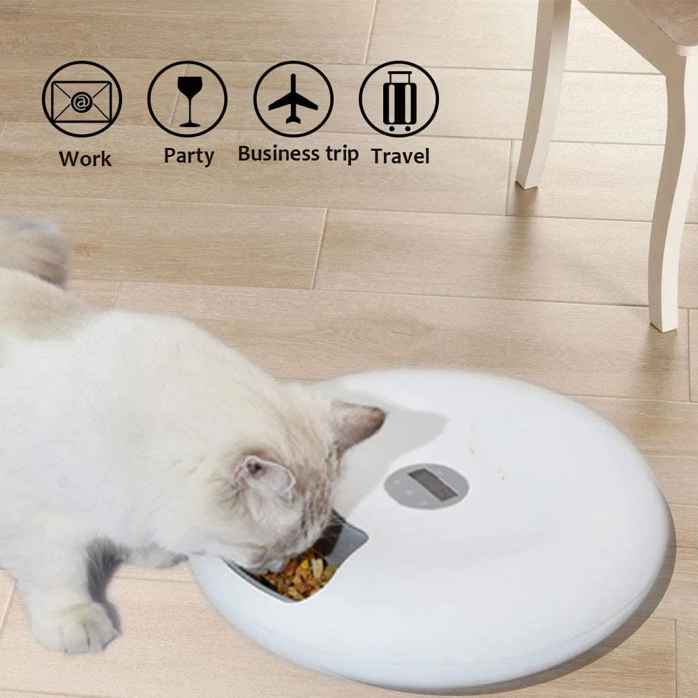 Automatic Timed Pet Feeder for Cats 6 Meals Usb