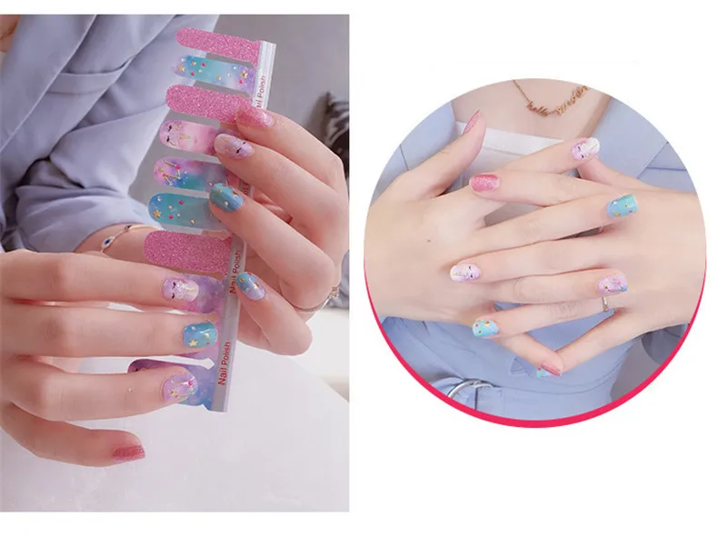 Shell Nail Sticker 3D Bronzing 20 Stickers Double Row