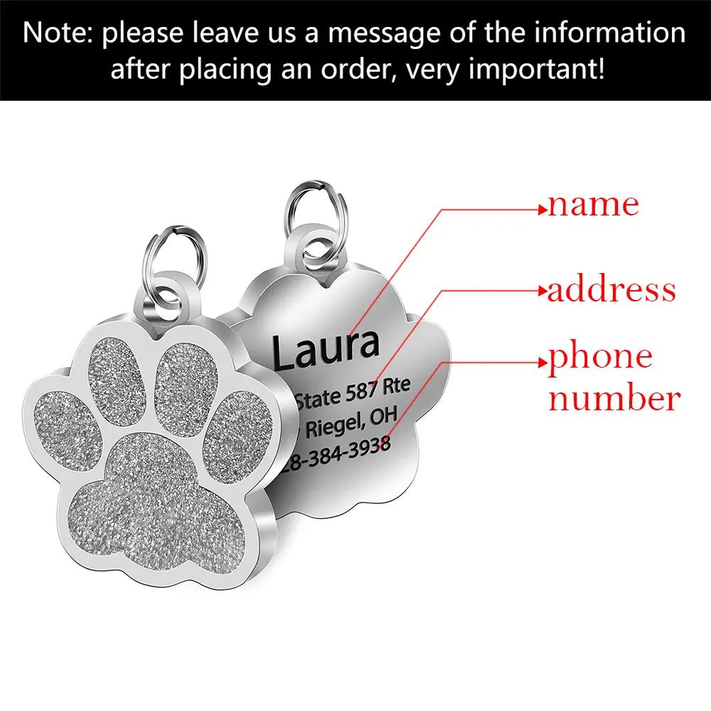 Customized Personality Stainless Steel Bone Dog Id