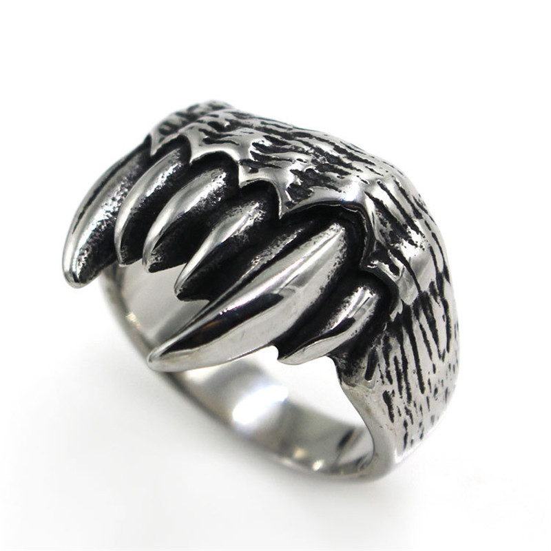 European and American Vintage Men's Titanium Steel Ring Domineering Steel Ring