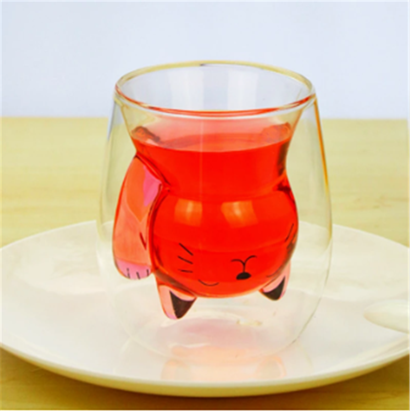 Creative Snimal Double-layer Heat-resistant High Borosilicate Glass Cup
