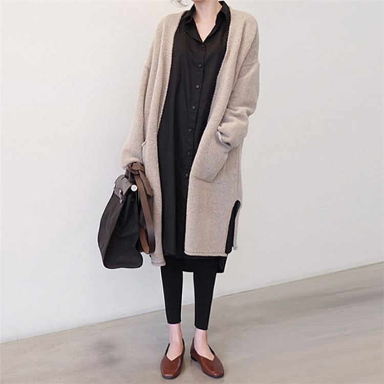 Simple Casual Cardigan POLO Collar Loose Blouse