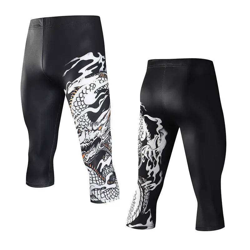 Men's Sports Tight Cropped Pants, Quick-Drying Sports Fitness Pants, Running Basketball ,Leggings