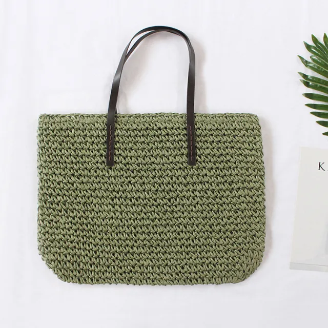 Spring New Beach Woven Straw Bag Green - Shop at LoveMi