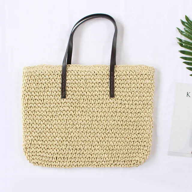 Spring New Beach Woven Straw Bag Beige - Shop at LoveMi