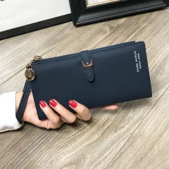Women's Wallet With Zipper Buckle Korean Style Fashion Solid Colour WLong Wallet Women - Blue - View 1
