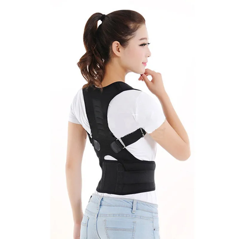 Adjustable Magnetic Posture Corrector Corset Back Men Body Shaper Brace Back Shoulder Belt Lumbar Support – image 4