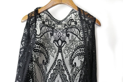 All-Match Lace Hollow Tassel Sleeveless Vest